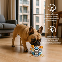 Pro Ball Pets Dog Soccer Ball with Grab Tabs, Size 2, 6 inches, Blue/Yellow - 1208