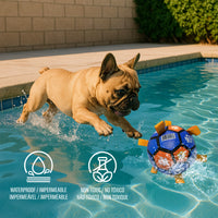 Pro Ball Pets Dog Soccer Ball with Grab Tabs, Size 2, 6 inches, Blue/Orange - 1213