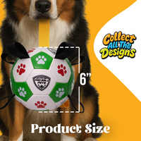 Pro Ball Pets Dog Soccer Ball with Grab Tabs, Size 2, 6 inches, Green/Red - 1209