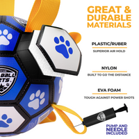 Pro Ball Pets Dog Soccer Ball with Grab Tabs, Size 2, 6 inches, Blue/White - 1211