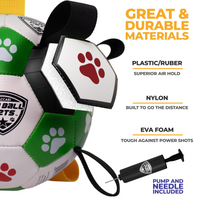 Pro Ball Pets Dog Soccer Ball with Grab Tabs, Size 2, 6 inches, Green/Red - 1209