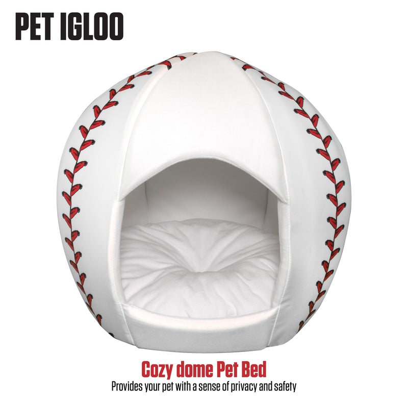 baseball - Igloo Pet Bed - Small
