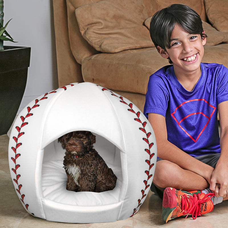 Baseball - Igloo Pet Bed - Medium