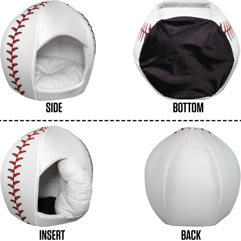 baseball - Igloo Pet Bed - Small