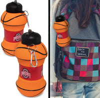 Ohio State Univ. Collapsible Silicone Basketball Water Bottle Maccabi Art, 1 Liter