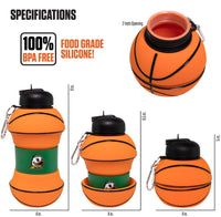 Oregon Ducks Collapsible Silicone Basketball Water Bottle Maccabi Art, 1 Liter