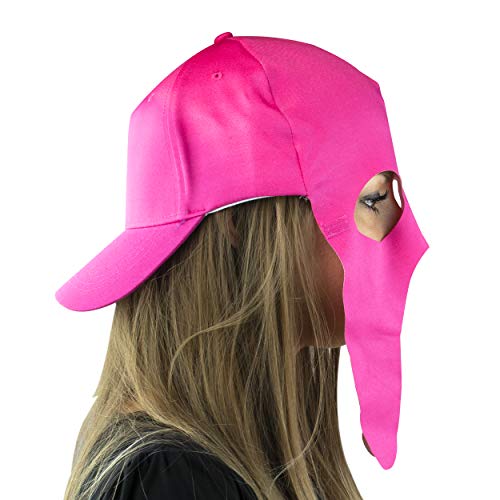Fan Mask and Hat Combo for Halloween Parties and Sporting Events (Pink) Maccabi Art