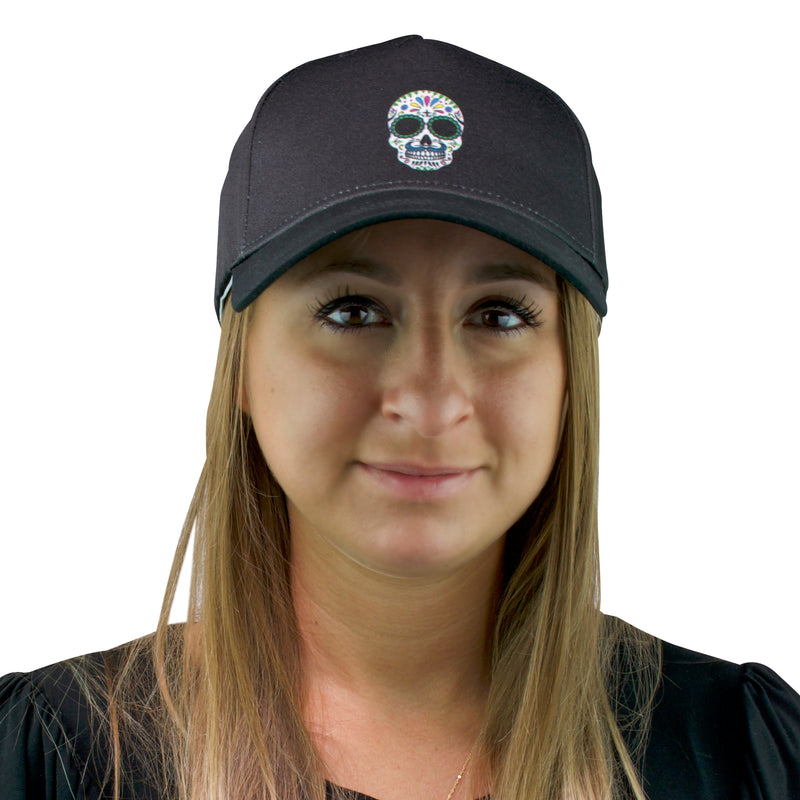 Sugar Skull Fan Mask for Day of the Dead, Día de los Muertos Parties (Blue) Maccabi Art