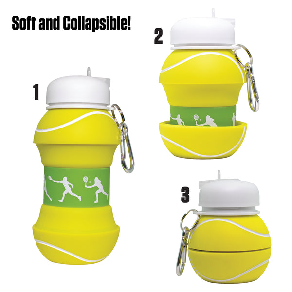 MACCABI ART Clip-On Collapsible BPA-Free Silicone Soccer Ball Water Bottle  for Kids, 18 Oz. Size