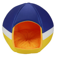 Blue & Yellow-Igloo Pet Bed - Small