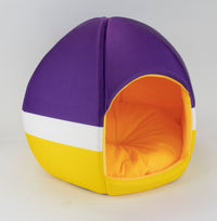 purple and yellow - Igloo Pet Bed - Small