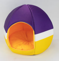 purple and yellow - Igloo Pet Bed - Small