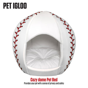 baseball - Igloo Pet Bed - Small