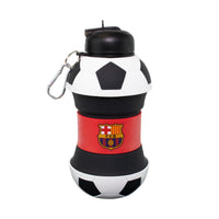FC Barcelona Collapsible Silicone Soccer Ball Water Bottle for Kids, 1 lt. (34 oz), BPA-Free with clip, Leak-Proof Spout, Portable Sports Drink Bottle - 4002