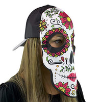 Sugar Skull Fan Mask for Day of the Dead, Día de los Muertos Parties (Pink) Maccabi Art