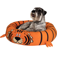 Maccabi Art Tiger- Round Bolster Cuddle Pet Bed- Medium 24"