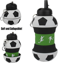 Collapsible Silicone Soccer Ball Water Bottle Maccabi Art, 1 Liter