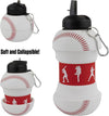 Collapsible Silicone Baseball Water Bottle Maccabi Art, 1 Liter