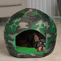 Camouflage - Ball Pet Igloo Bed- Small