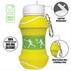 Collapsible Silicone Tennis Ball Water Bottle Maccabi Art, 500 ml.