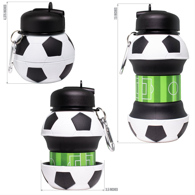 Sports Fold Water Bottle Football Basketball Tennis Leakproof