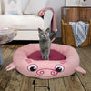 Maccabi Art Pig- Round Bolster Cuddle Pet Bed- Medium 24"